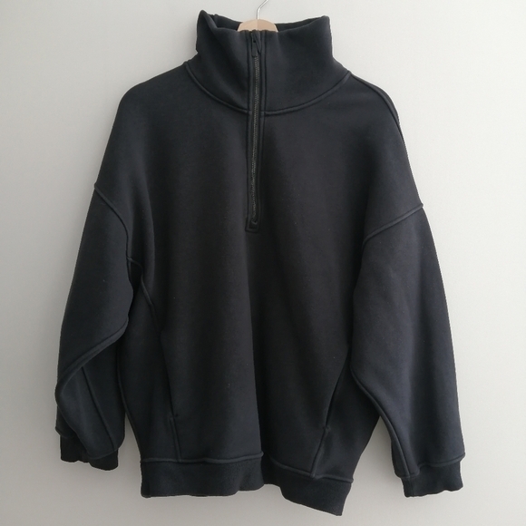 Lululemon Thick Fleece Half 1/2 Zip Sweatshirt in Black XS/S - Picture 2 of 15